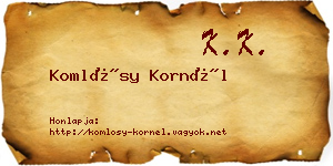 Komlósy Kornél névjegykártya