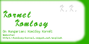 kornel komlosy business card